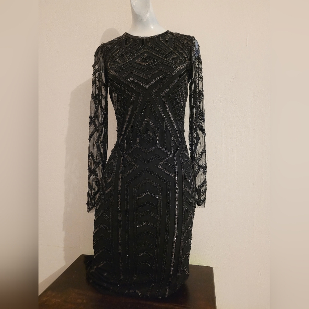 Black Gianni Bini(Dillard's) SEQUIN Dress Sz. 4 heavy Dress